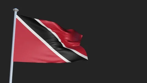 Loopable 3D flag animation of Trinidad and Tobago with Alpha Channel and Tran Stock-Footage 90925812