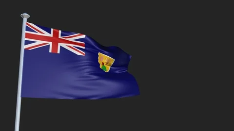 Loopable 3D flag animation of Turks and Caicos Islands with Alpha Channel and 스톡 동영상 90925815