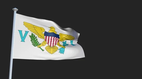 Loopable 3D flag animation of Virgin Islands with Alpha Channel and Transpare Stock-Footage 90926090