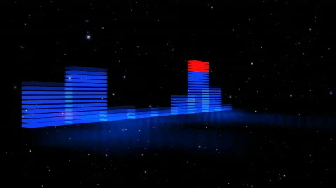 Loopable 3D HD Rotating Spectrum Analyzer Stock Footage 494620