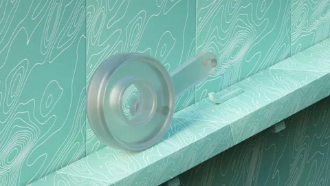 A loopable 3d render animation of transparent bearing rotating and climbing 動画素材 233498991