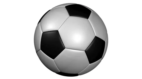 Loopable 3d rendered soccer ball with alpha matte Stock Footage 1032504