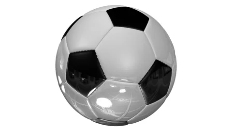 Loopable 3d rendered spinning soccer ball with alpha matte Stock Footage 1032506