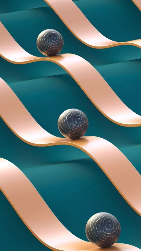 A loopable 3d vertical render animation of balls sliding Stock-Footage 256094794