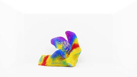 (Loopable 8K) 3D Animation of Abstract Rainbow Theme Particles Video stock 171971535