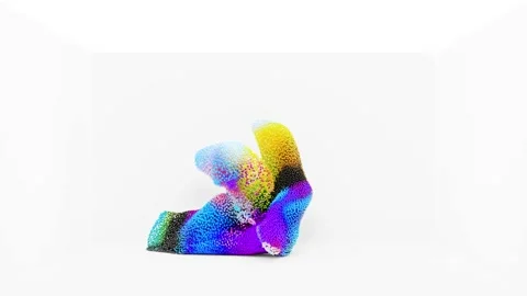 (Loopable 8K) 3D Animation of Abstract Velocity-based Color Particles Video stock 171974644