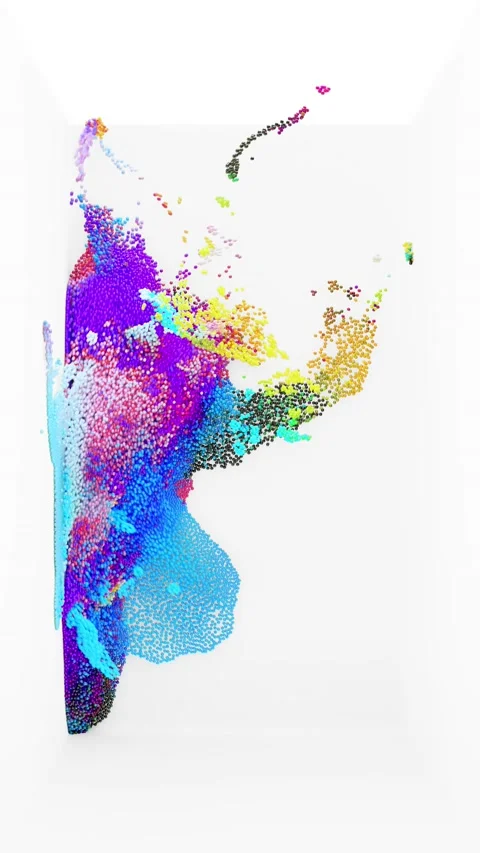 (Loopable 8K Vertical) 3D Animation of Abstract Velocity-based Color Particles Video stock 172008582