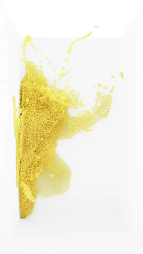 (Loopable 8K Vertical Video) 3D Animation of Abstract Gold Particles Video stock 171991843