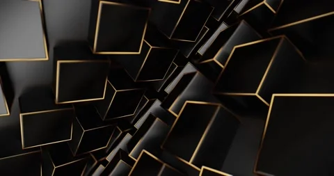 (Loopable) Abstract 3D Animation with Spinning Camera Movement, Black Carbon Stock Footage 131127477