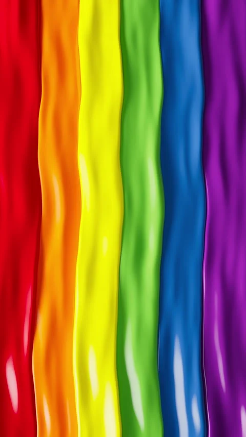 Loopable abstract background with rainbow colors liquid surface with waves. Stock Footage 272640385