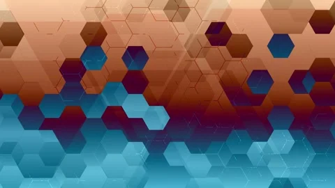 Loopable abstract geometric background of honeycomb pattern of overlapping Stock Footage 319479732