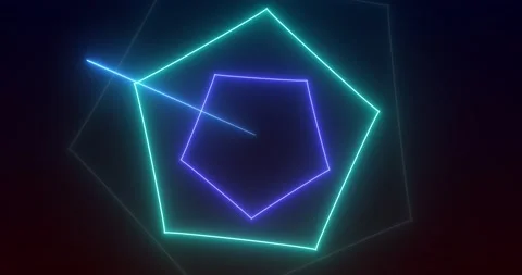 Loopable Abstract motion graphics background Animation. Neon Blue pentagon .. Stock Footage 224672313