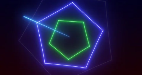 Loopable Abstract motion graphics background Animation. Green Blue pentagon.. Stock Footage 224672572