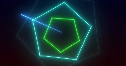Loopable Abstract motion graphics background Animation. Green Blue pentagon.. Vídeos de archivo 224672796