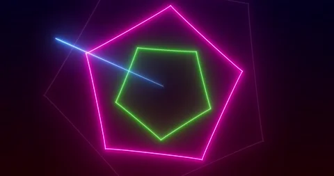 Loopable Abstract motion graphics background Animation. Green pink pentagon.. 스톡 동영상 224672842
