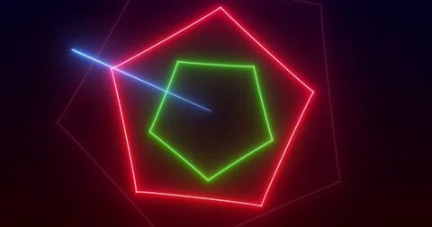 Loopable Abstract motion graphics background Animation. Green red pentagon .. Stock Footage 224672954