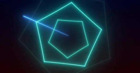 Loopable Abstract motion graphics background Animation. Neon Blue pentagon .. Stock Footage 224672958