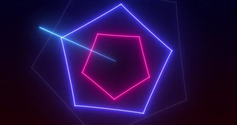 Loopable Abstract motion graphics background Animation. Neon Pink Blue pent.. Stock Footage 224676933