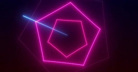 Loopable Abstract motion graphics background Animation. Neon purple pentago.. Vídeos de archivo 224677337