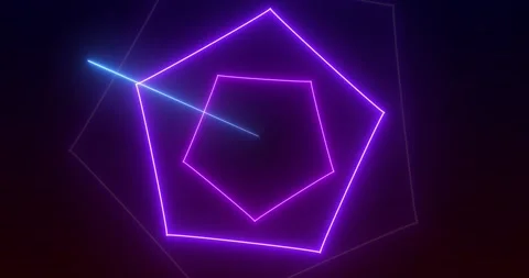 Loopable Abstract motion graphics background Animation. Neon Purple pentago.. Stock Footage 224677915