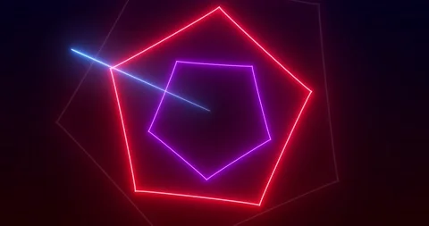 Loopable Abstract motion graphics background Animation. Purple red pentagon.. Stock Footage 224677922