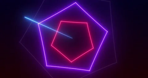 Loopable Abstract motion graphics background Animation. Red purple pentagon.. Stock Footage 224678369