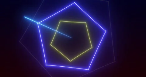 Loopable Abstract motion graphics background Animation. Blue yellow pentago.. Stock Footage 224678638