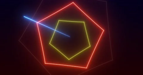 Loopable Abstract motion graphics background Animation. yellow orange penta.. Stock Footage 224678970