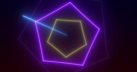 Loopable Abstract motion graphics background Animation. yellow purple penta.. 스톡 동영상 224678971