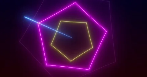 Loopable Abstract motion graphics background Animation. yellow pink pentago.. Stock Footage 224678975