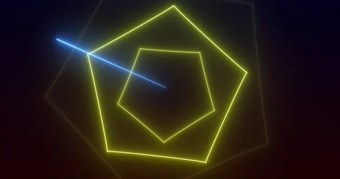 Loopable Abstract motion graphics background Animation. Neon yellow pentago.. Vídeos de archivo 224679023