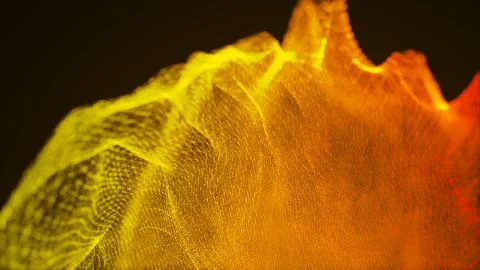 Loopable abstract particle background, 3d render with depth of field Illustrazione stock