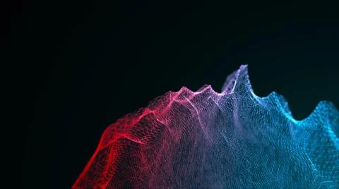 Loopable abstract particle background, 3d render with depth of field loopa... 스톡 사진