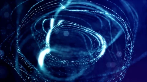 Loopable abstract particle background with depth of field, glow sparkles of Video stock 84392471