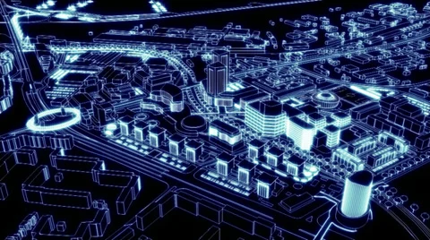 Loopable Aerial view of city of light Stock-Footage 32252827