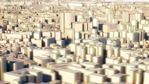 Loopable Aerial view of wireframe city Stock Footage 96356995
