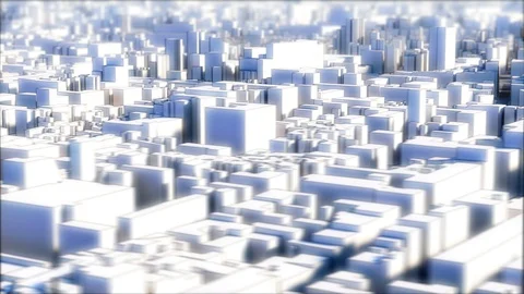 Loopable Aerial view of wireframe city Stock Footage 96366734