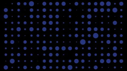 Loopable animated blue dots on black background with pulsing circles of Stock-Footage 318646038