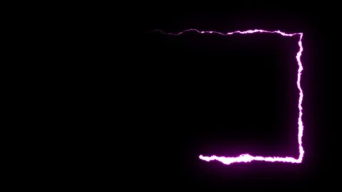 Loopable animated PURPLE Lightning bolts FRAME shape on black background Stock Footage 91646050