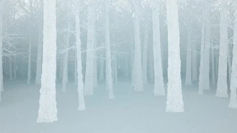 Loopable animated winter snowy forest landscape Video stock 257614333