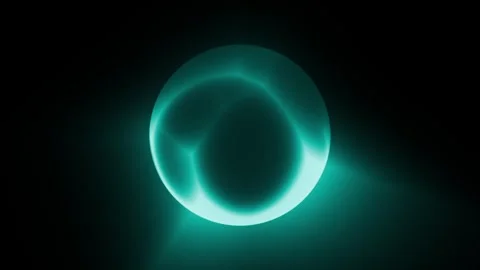 Loopable animation of abstract glowing teal energy sphere with soft light Stock Footage 339607031