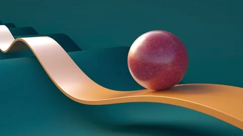 A loopable animation of ball sliding, terrazzo, orange and blue colors Stock-Footage 236849488