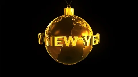 Loopable animation of Christmas ball shaped as globe with words Stock Footage 83126077