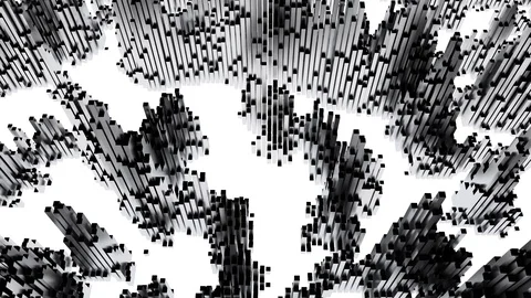 Loopable animation of cubes going up and down. Abstract downtown looped Stock Footage 90630513