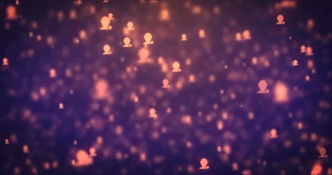 Loopable animation modern moving orange add friend icons Stock Footage 91125628