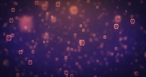 Loopable animation modern moving orange alarm clock icons Stock Footage 91126826