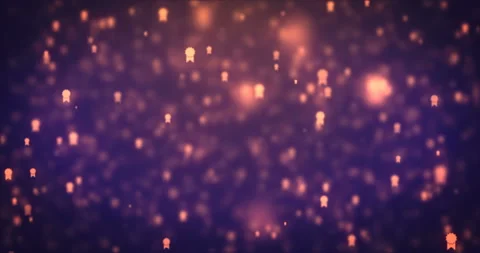 Loopable animation modern moving orange award icons Stock Footage 91302600