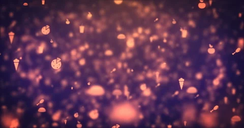 Loopable animation modern moving orange food icons Stock Footage 93288748