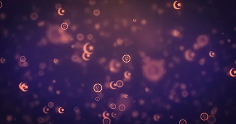 Loopable animation modern moving orange eid mubarak icons background. Stock Footage 93807527