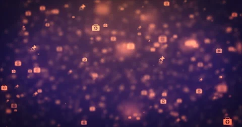 Loopable animation modern moving orange medical icons background Stock-Footage 93843403